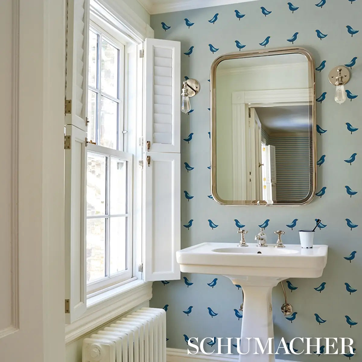 Schumacher Birds Print Wallpaper
