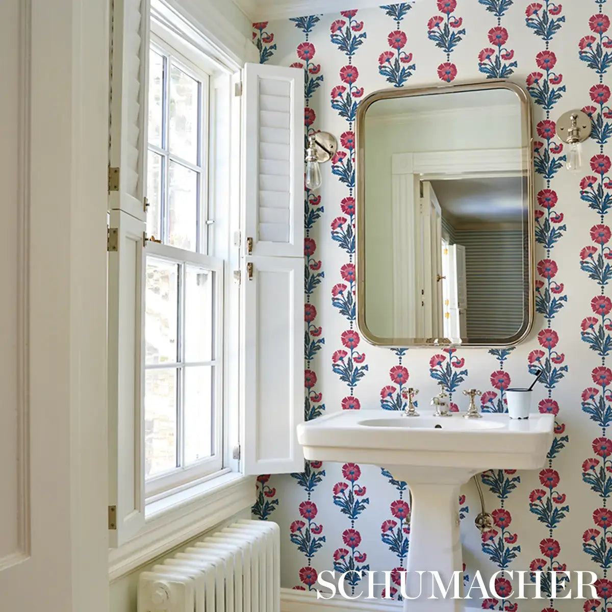 Schumacher Dianthus Print Wallpaper