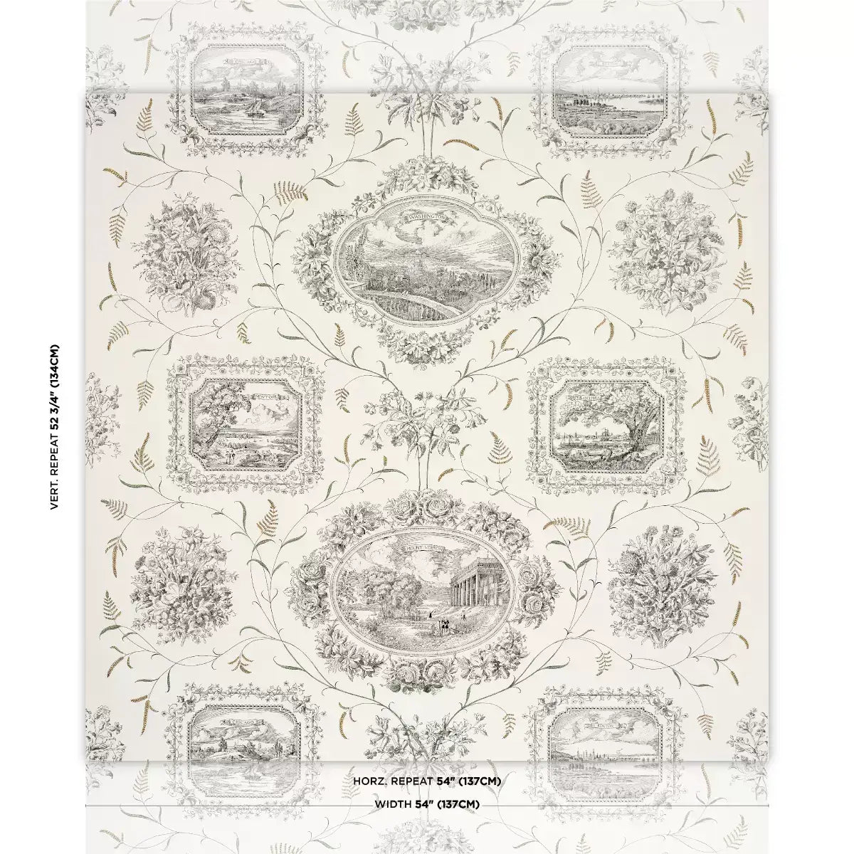 Schumacher Century Scenic Toile Wallpaper
