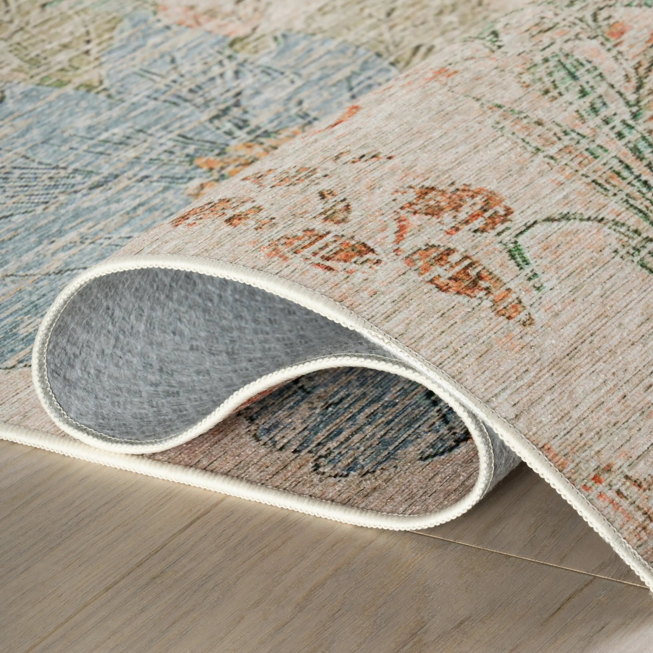 Zell Transitional Floral Machine Washable Rug