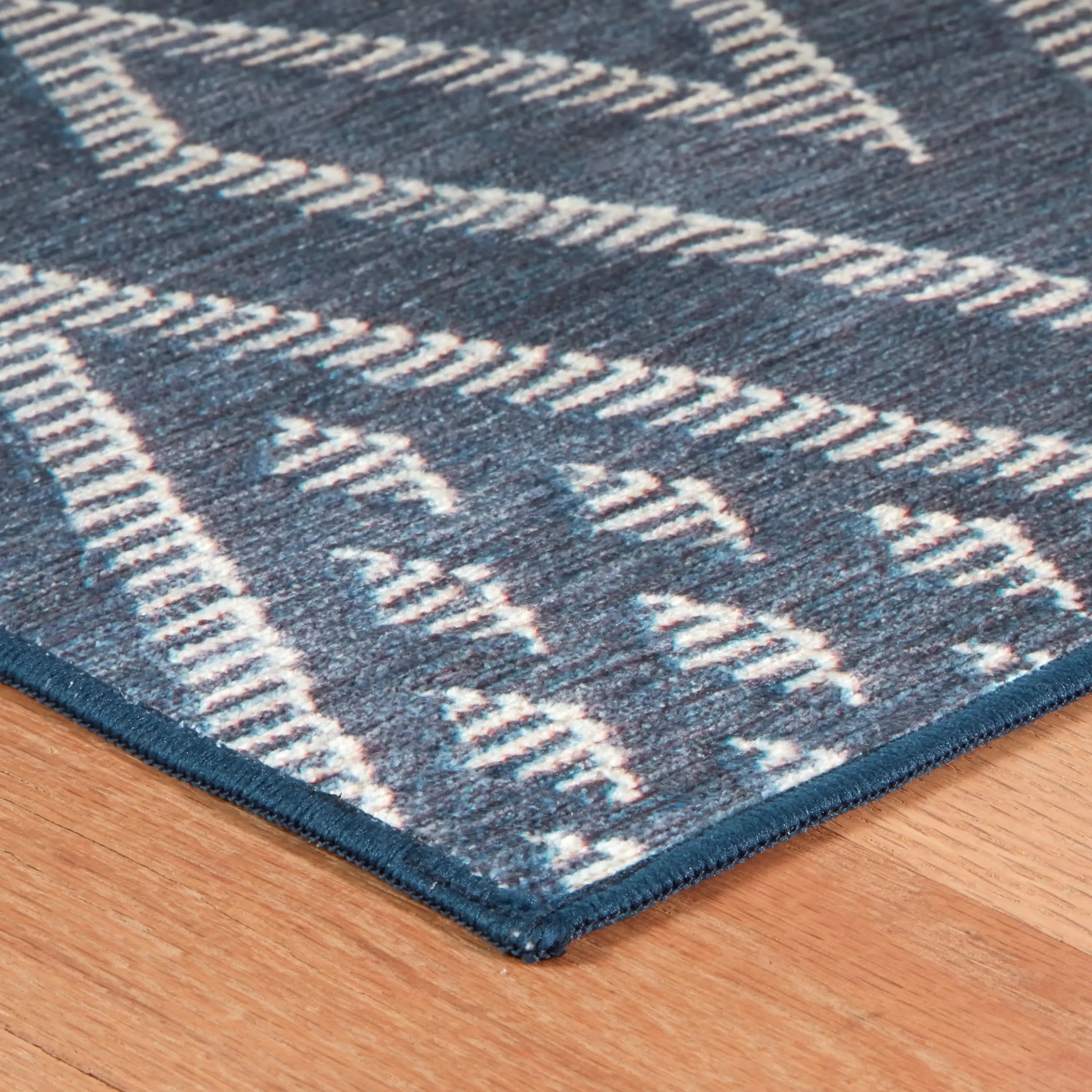 Guthrie Navy Multi Machine Washable Rug