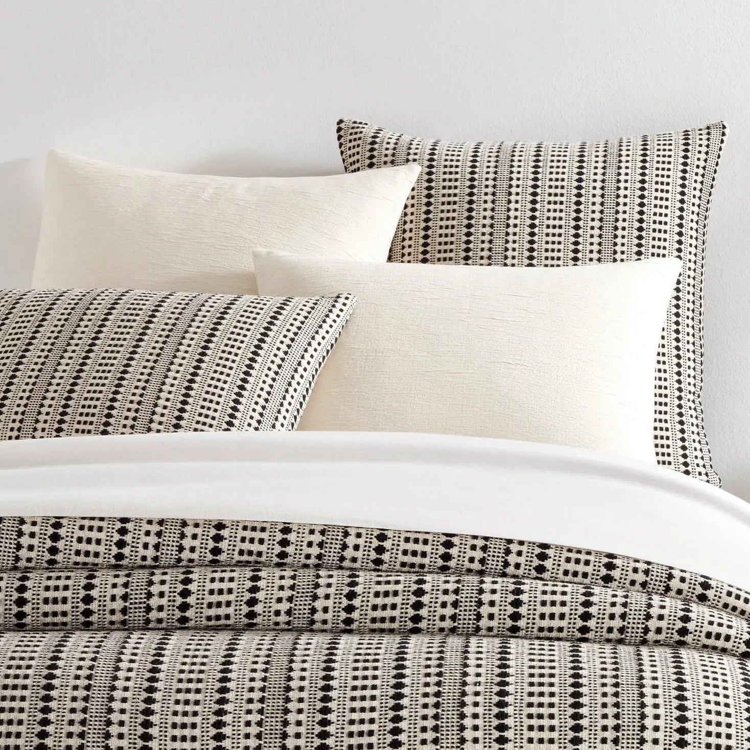 Pine Cone Hill Fira Jacquard Black Coverlet Sham