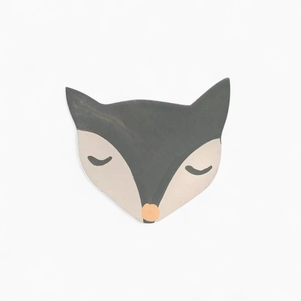 Painted Wood Fox Knob