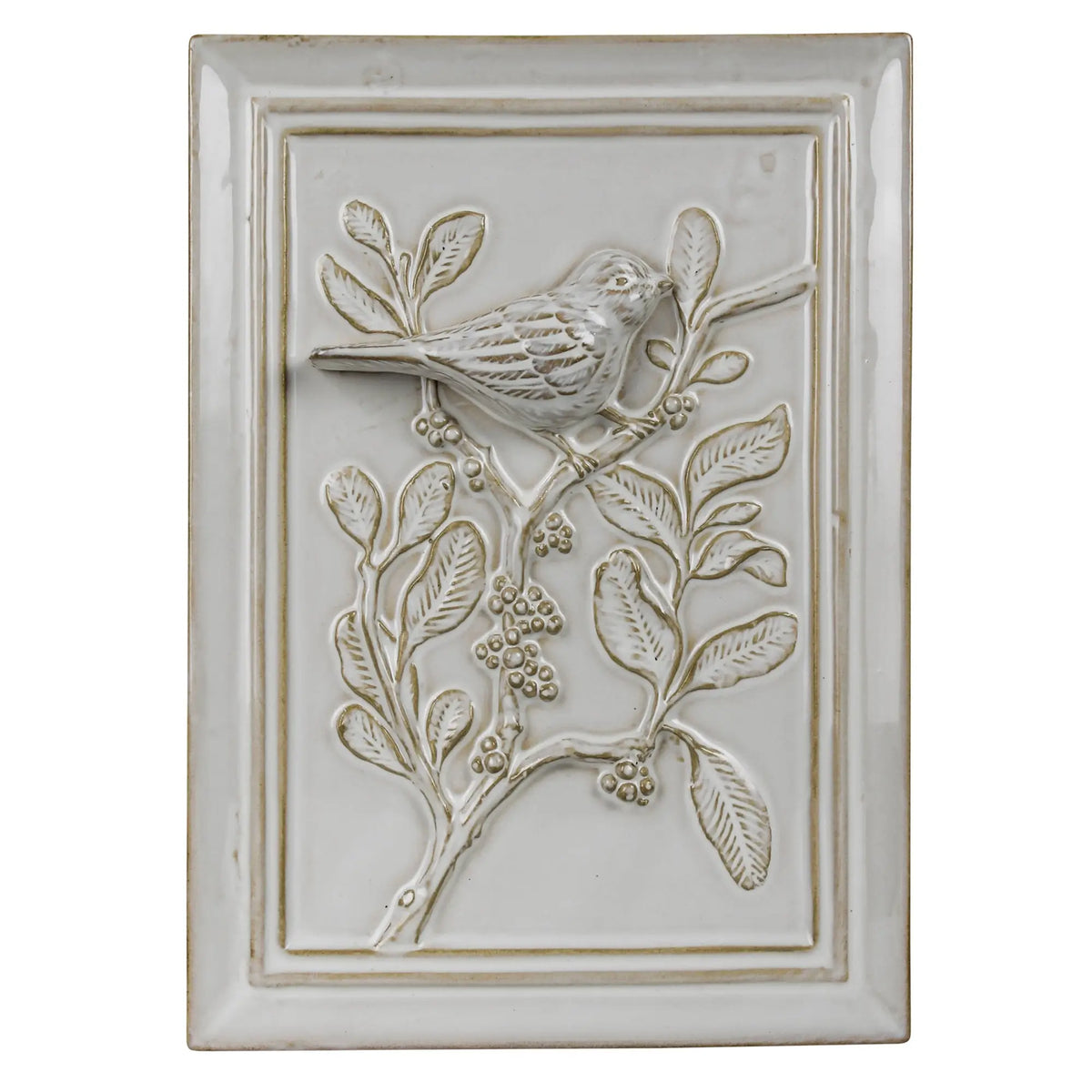 Ceramic Bird & Branch Wall Art