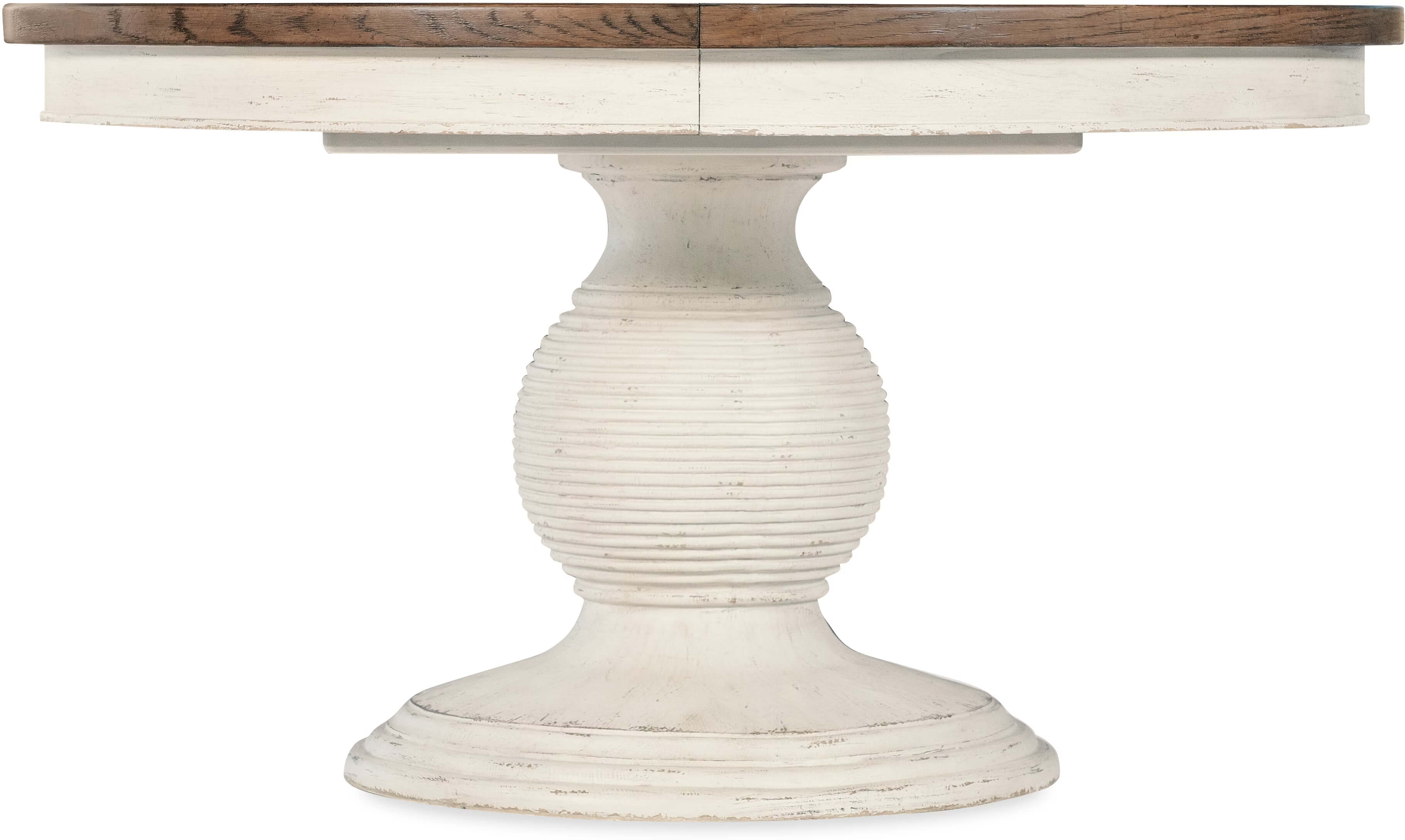 Americana Round Pedestal Dining Table With Leaf