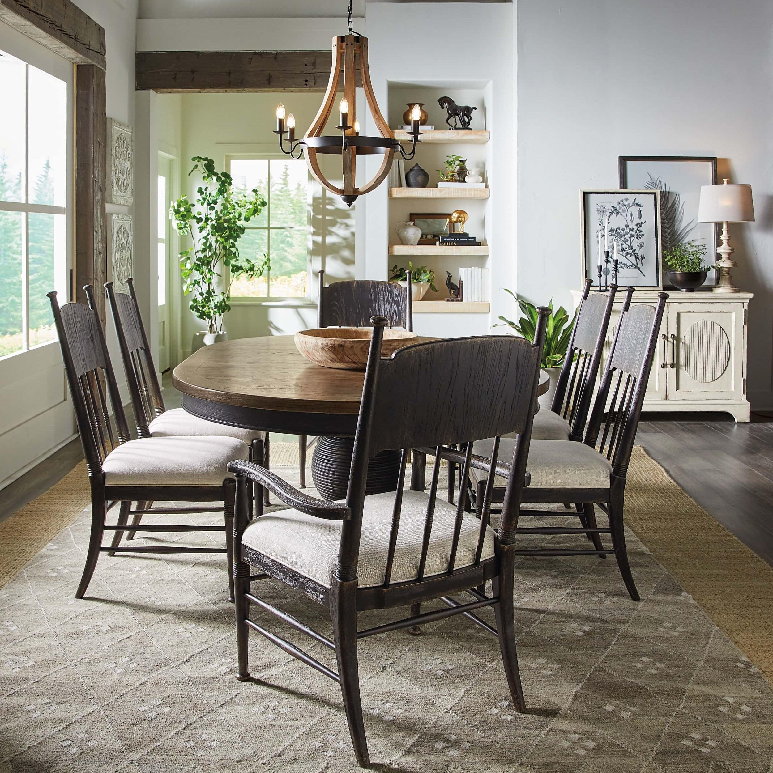 Americana Upholstered Seat Arm Chair