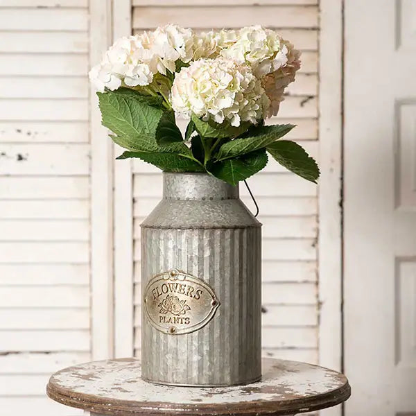 Flowers Galvanized Metal Can