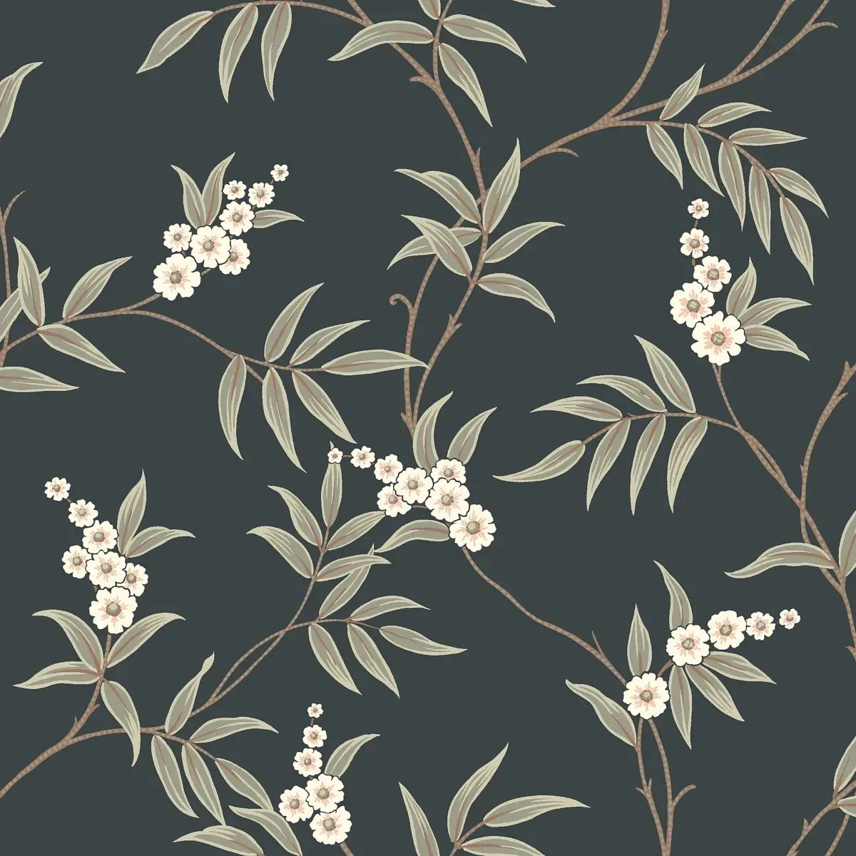 Schumacher Floral Tree Wallpaper