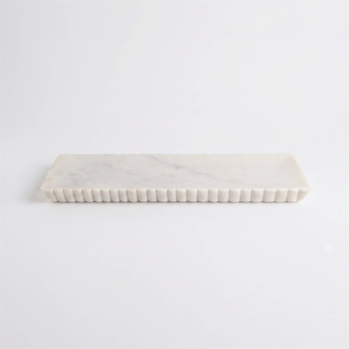 White Marble Scalloped Vanity Tray