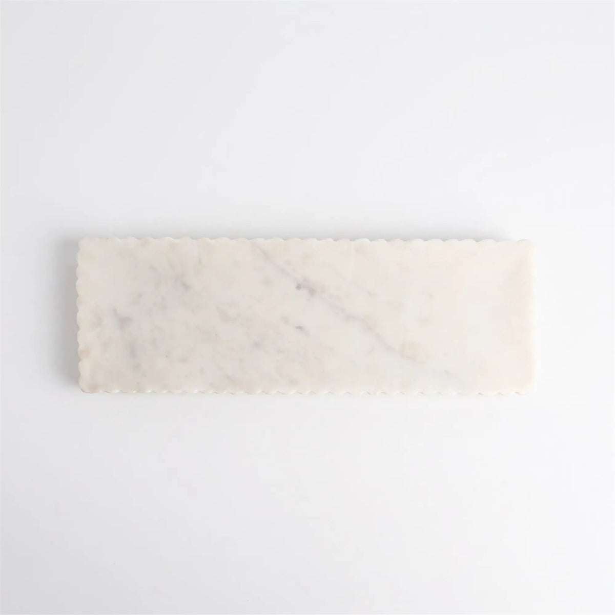 White Marble Scalloped Vanity Tray