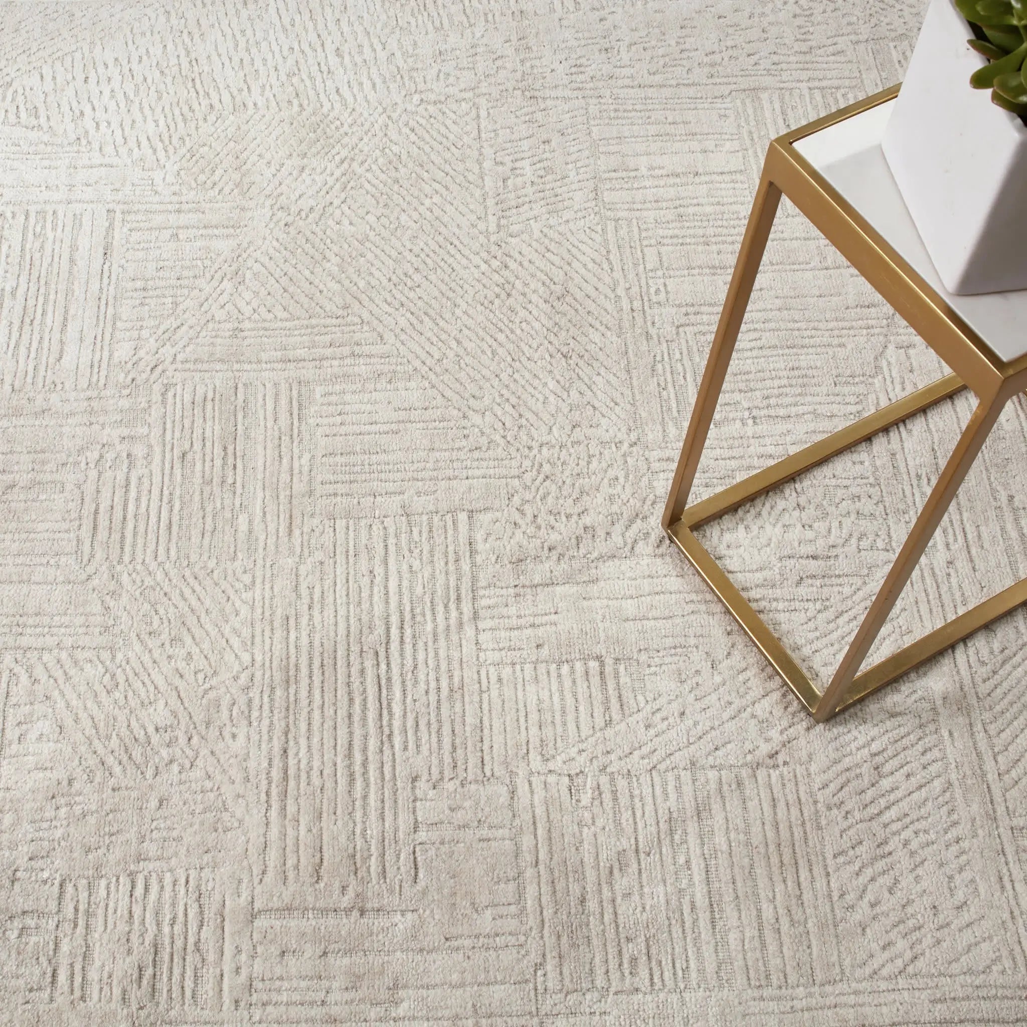 Dash & Albert Adrian Beige Handwoven Wool Rug