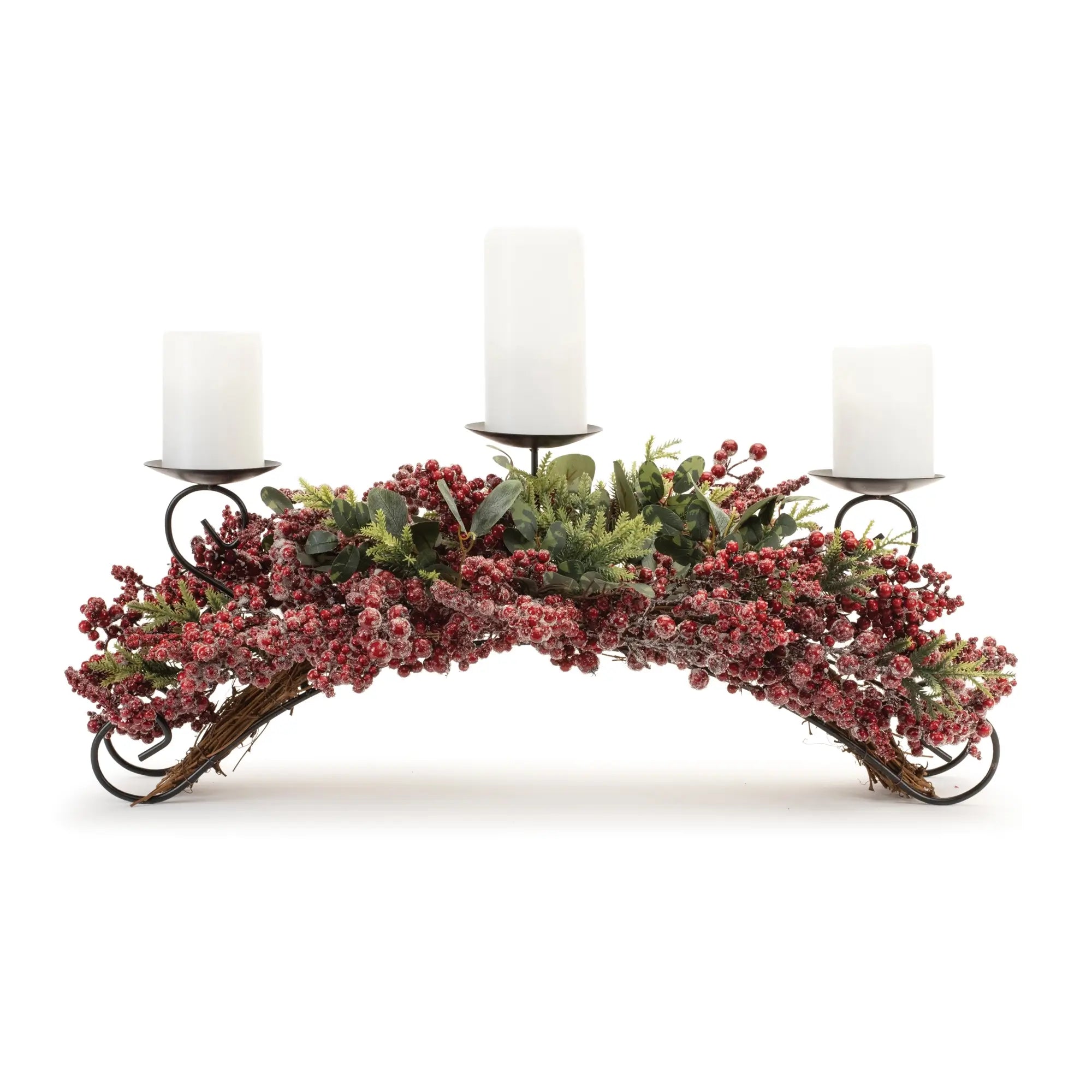 Pine & Berry Centerpiece Candle Holder