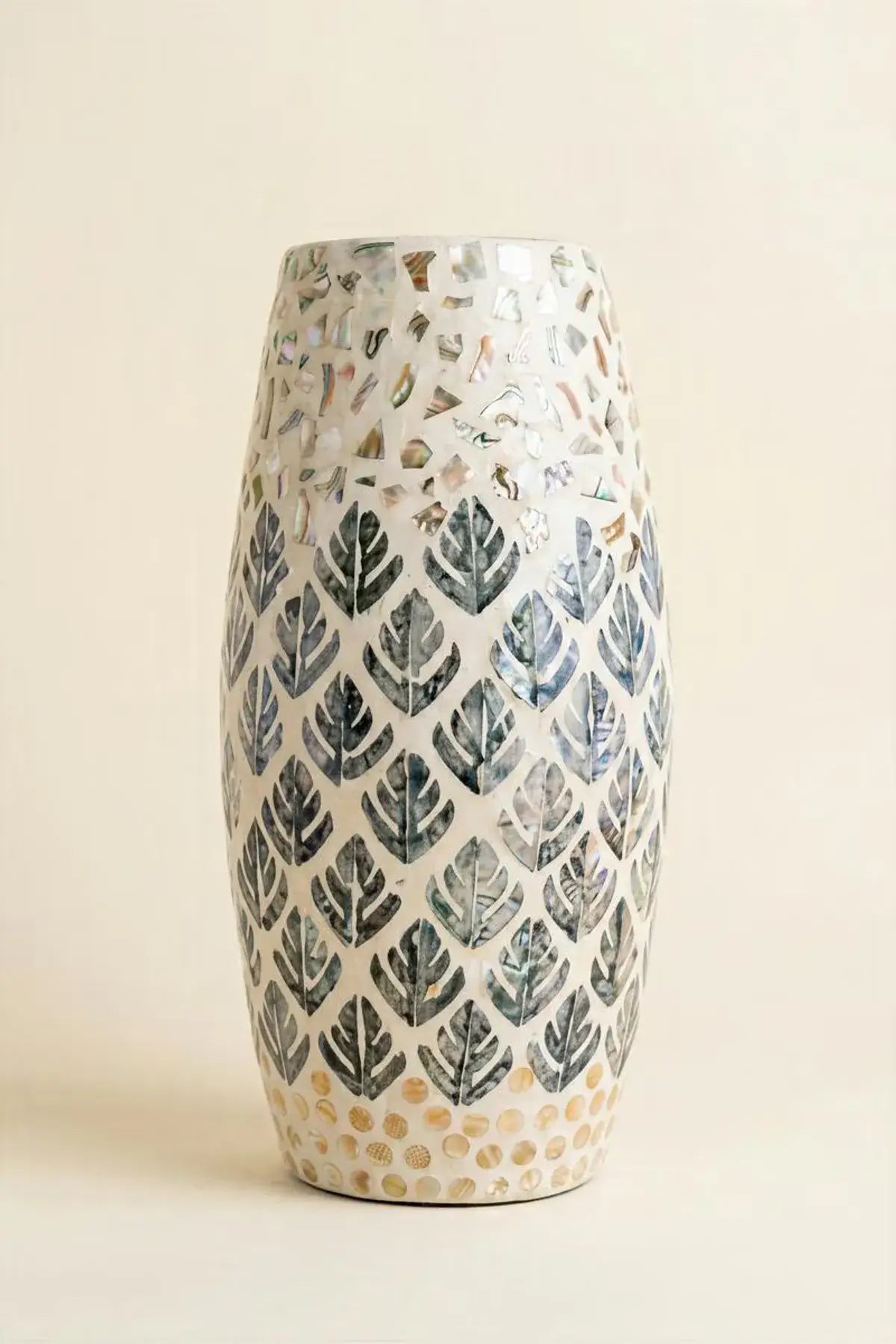 Spun Bamboo & Capiz Shell Vase