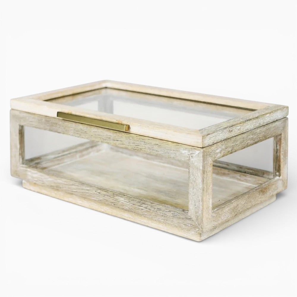 Mango Wood & Glass Display Box