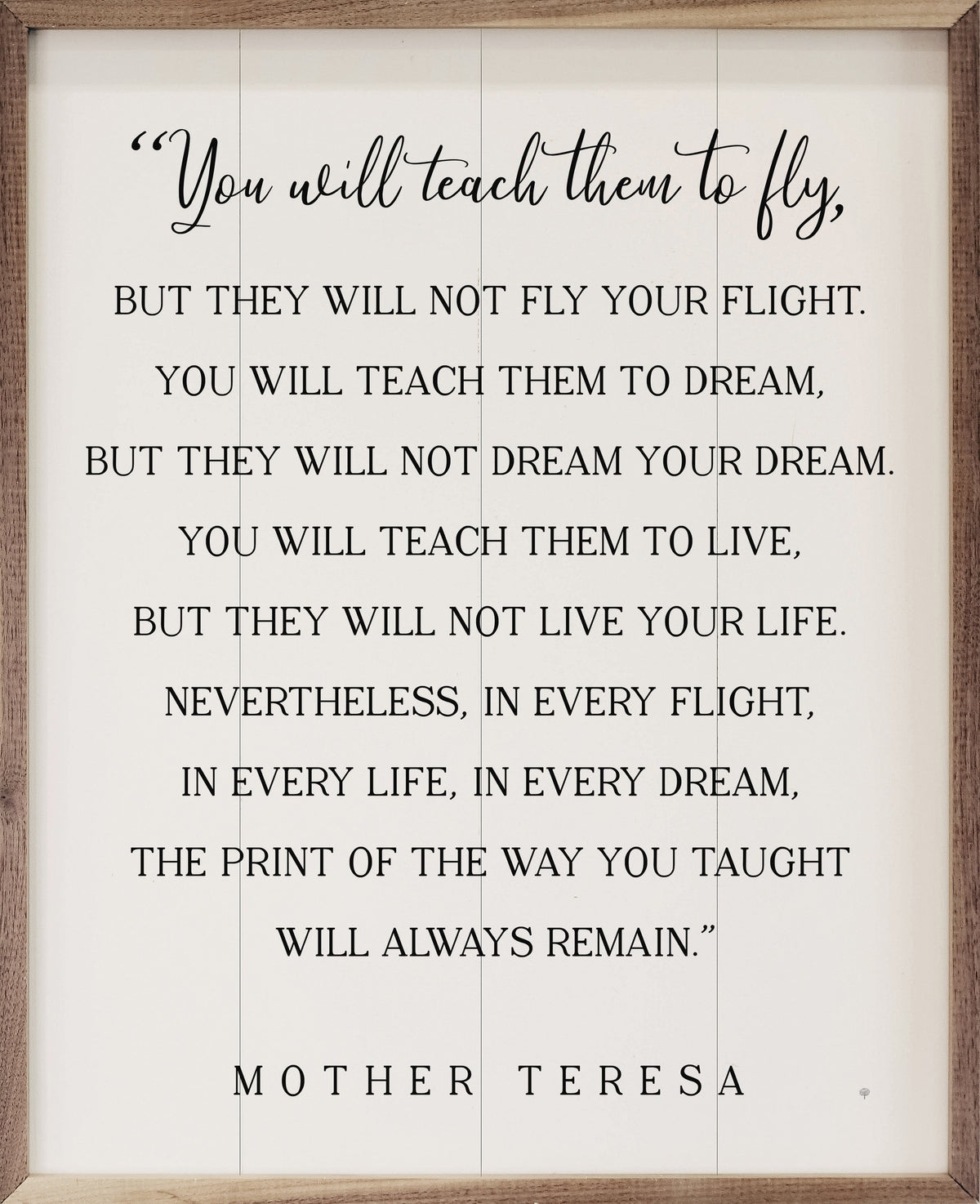 You Will Teach Them To Fly Wood Framed Print
