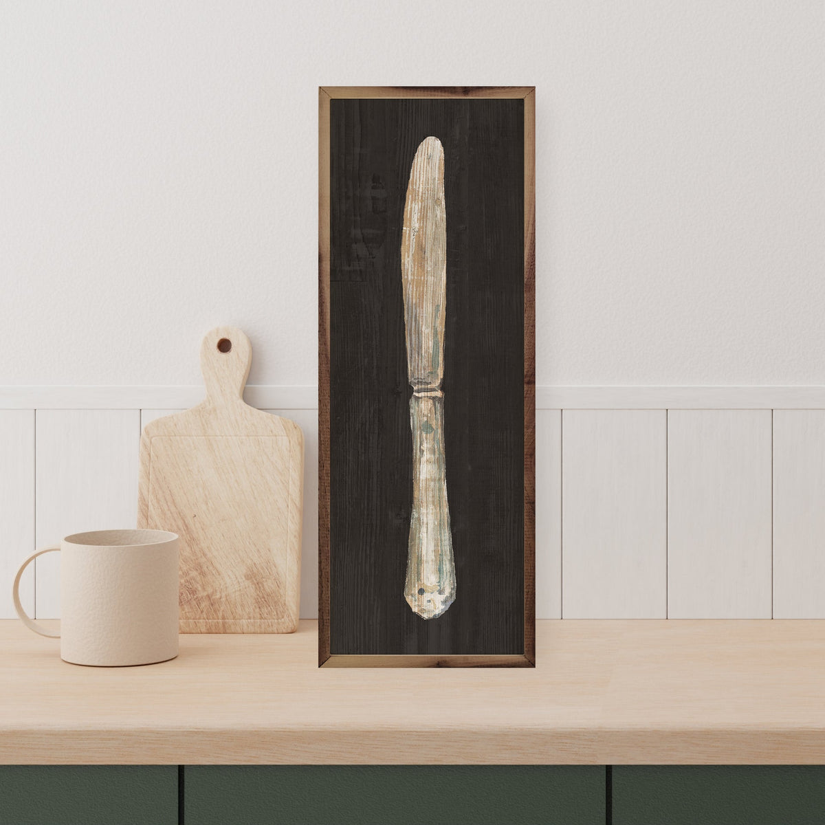 Setting The Table Knife Wood Framed Print