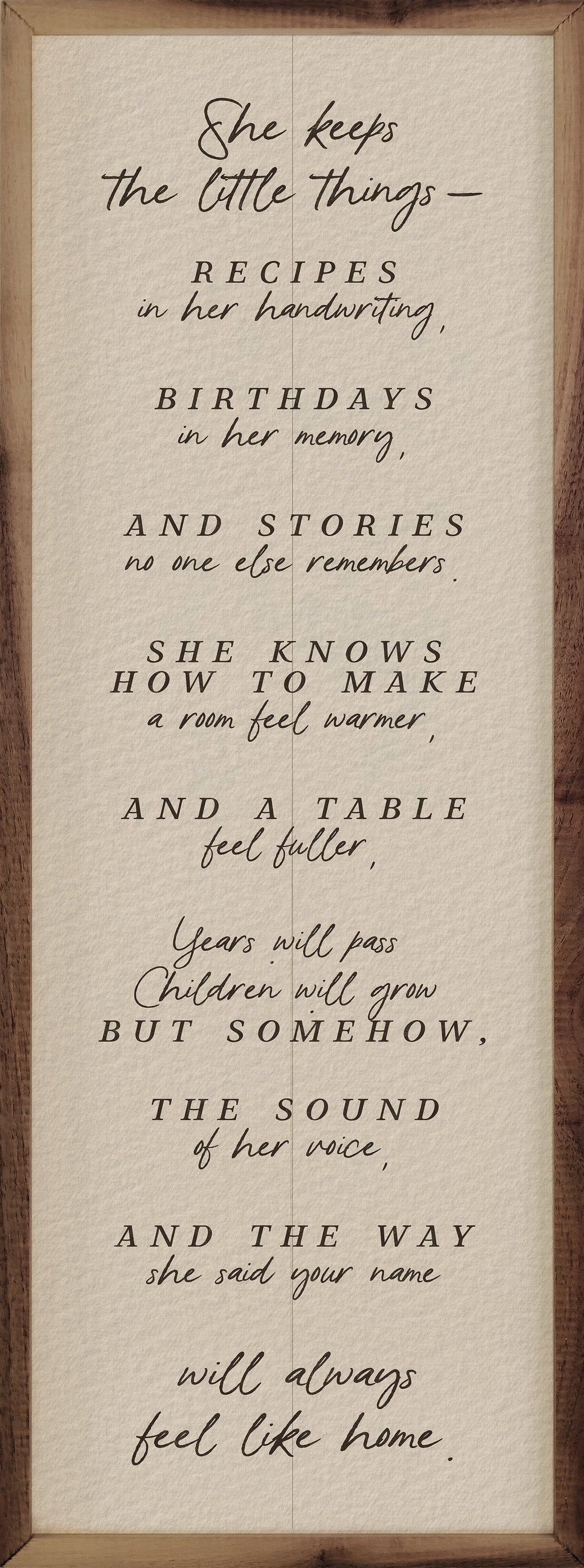 She Keeps The Little Things Wood Framed Print