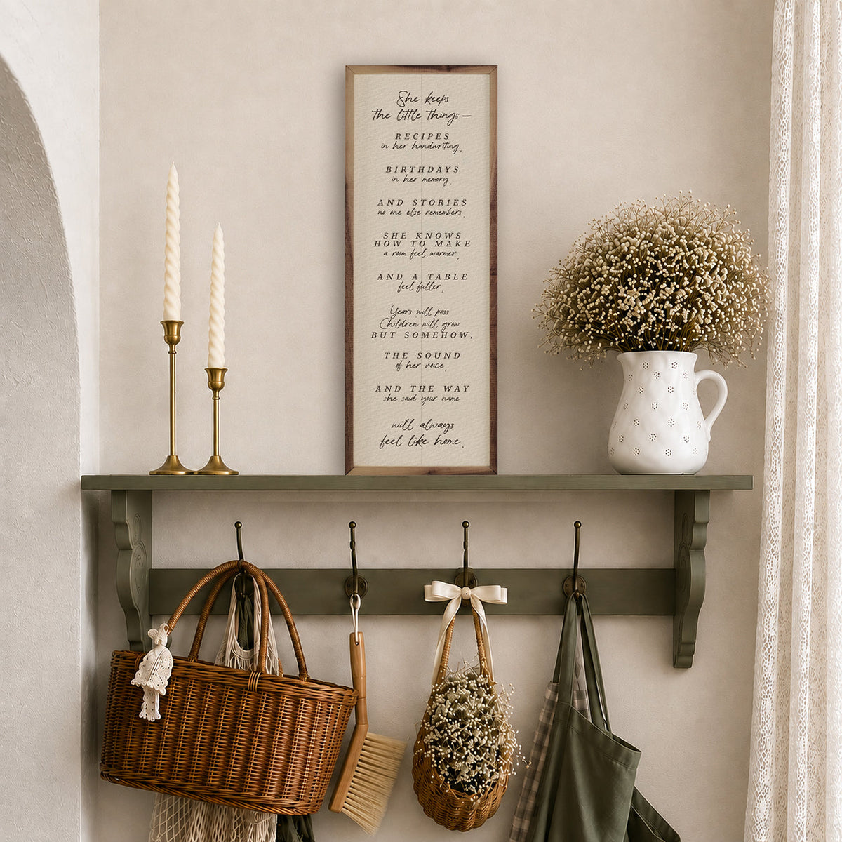 She Keeps The Little Things Wood Framed Print