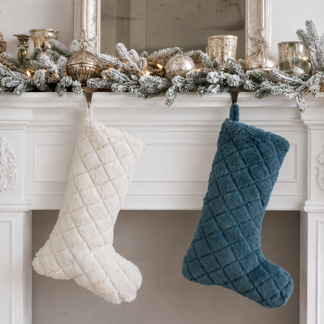 Faux Fur Quilted Stocking