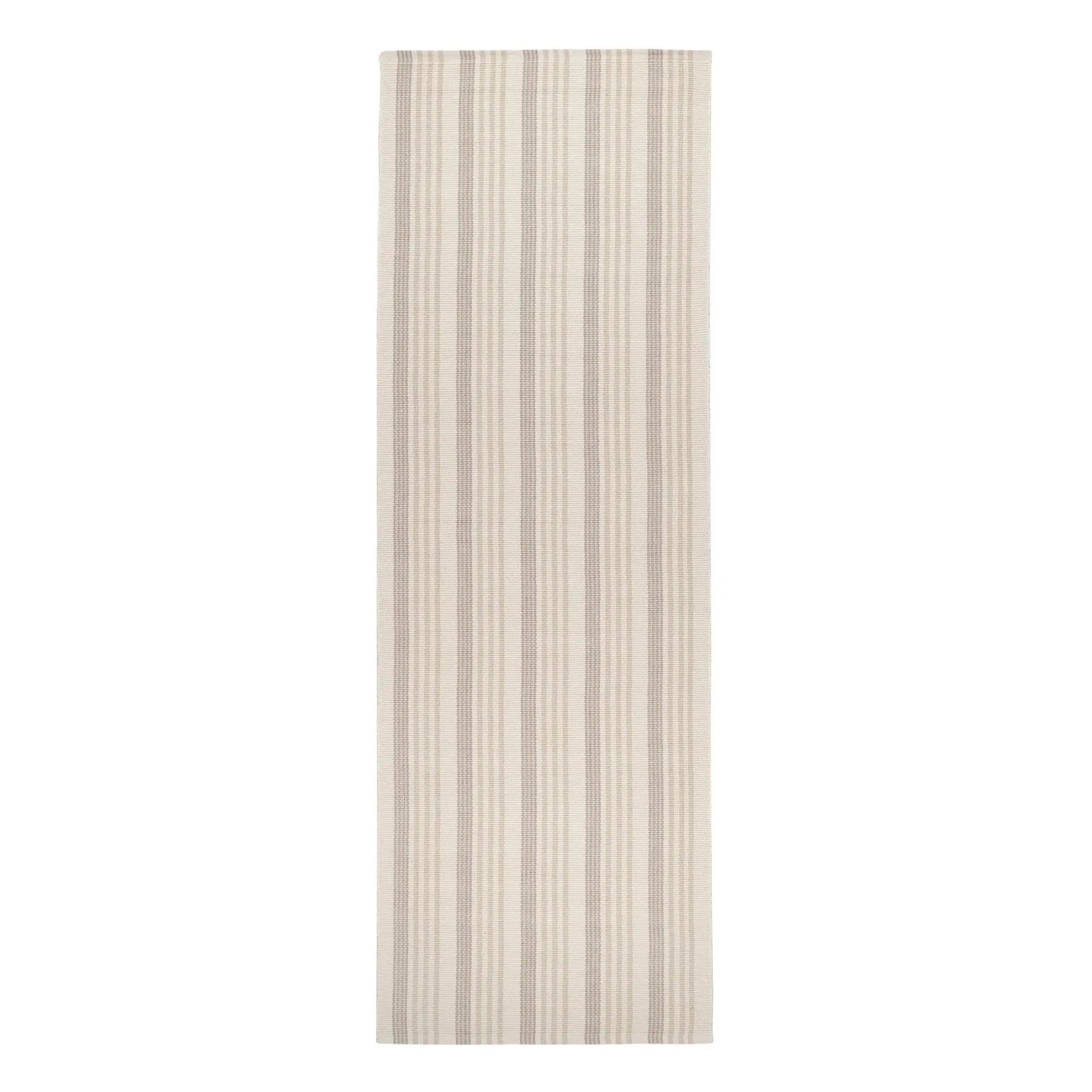 Dash & Albert Putney Stripe Ivory Handwoven Cotton Rug