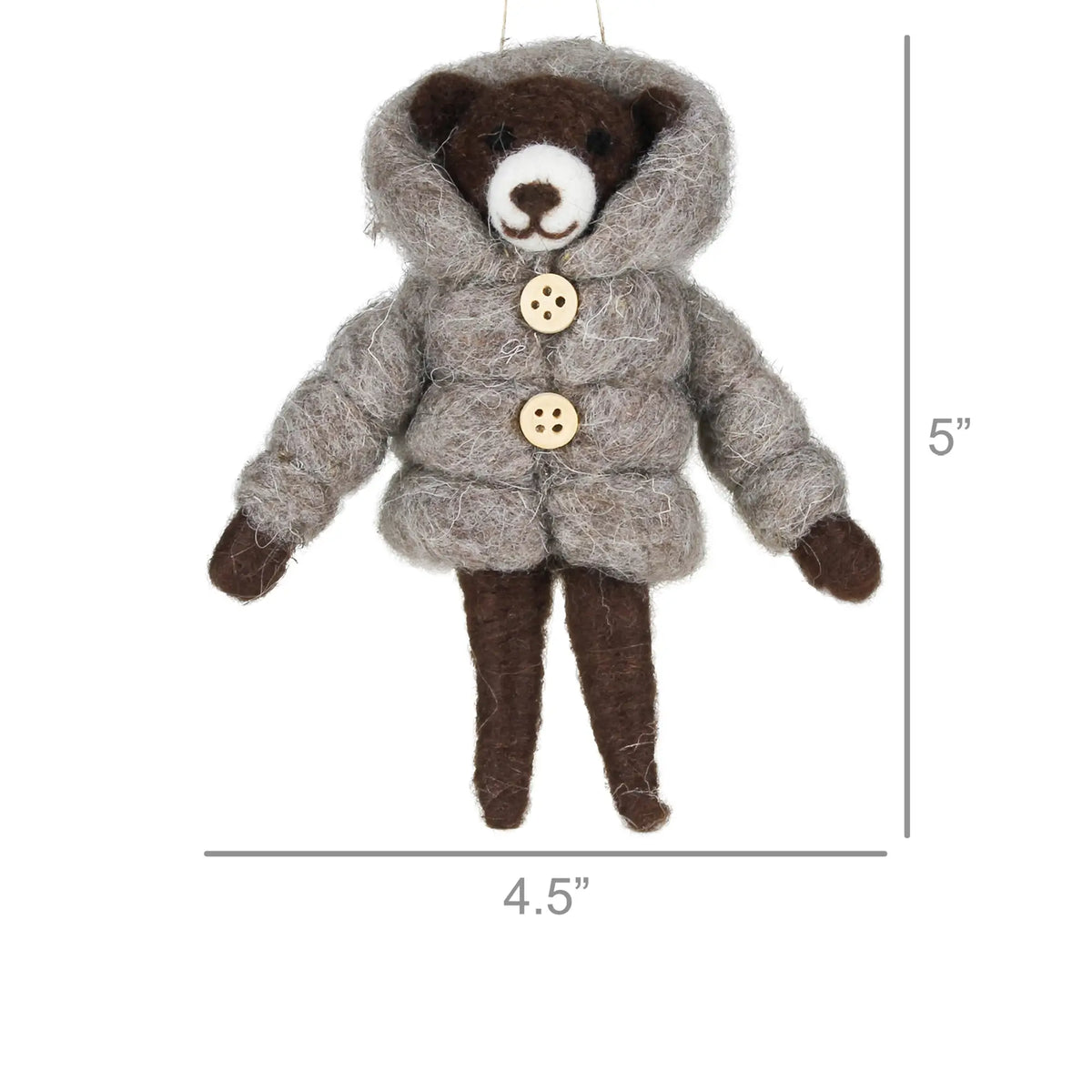 Wool Felt Animal In Jacket Ornament