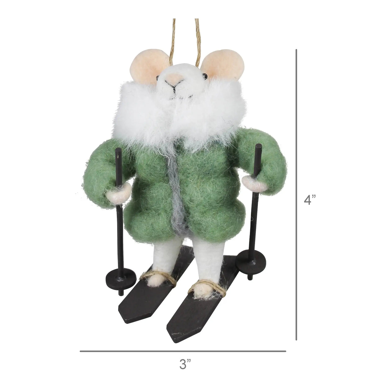 Wool Felt Animal In Jacket Ornament