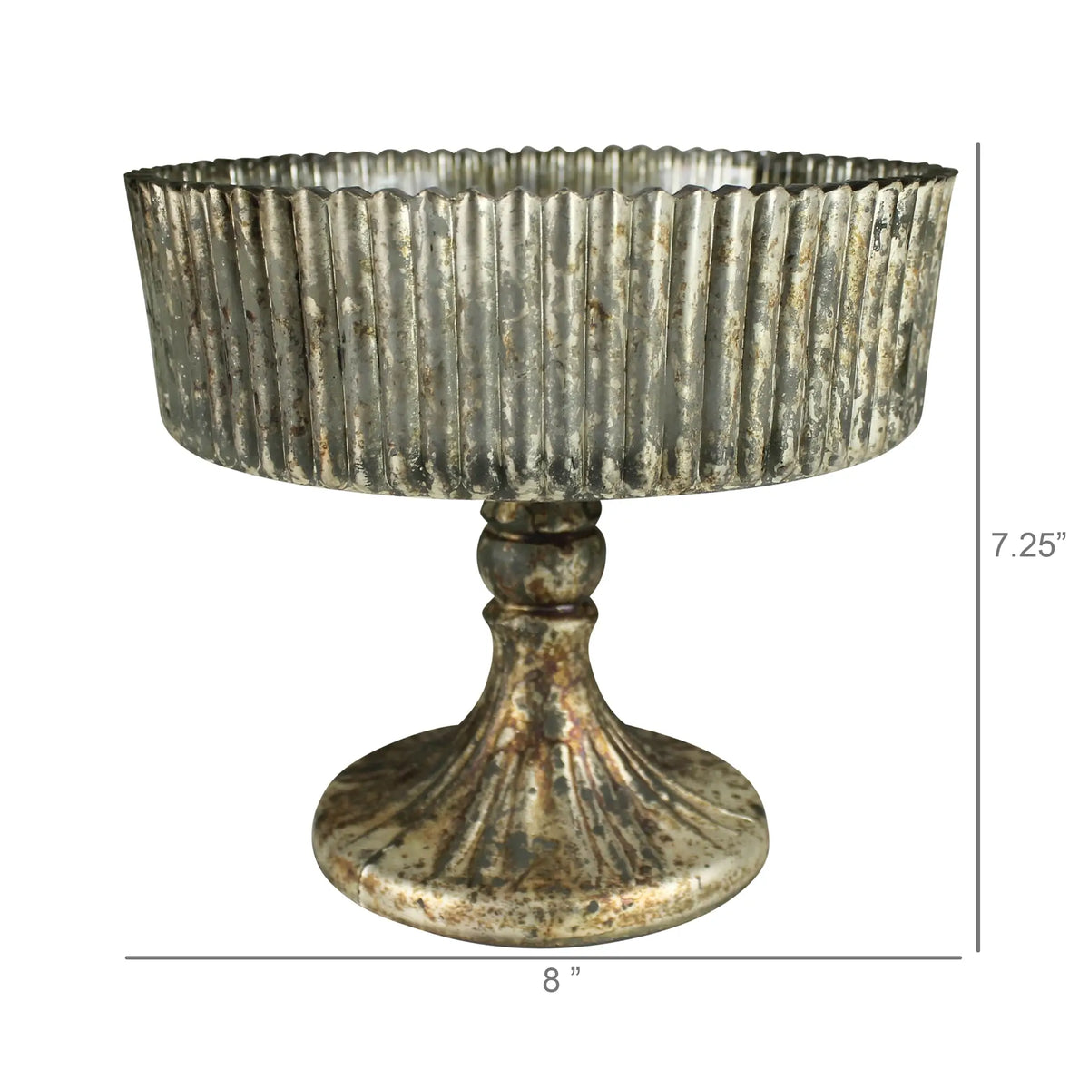 Antiqued Copper Glass Footed Compote