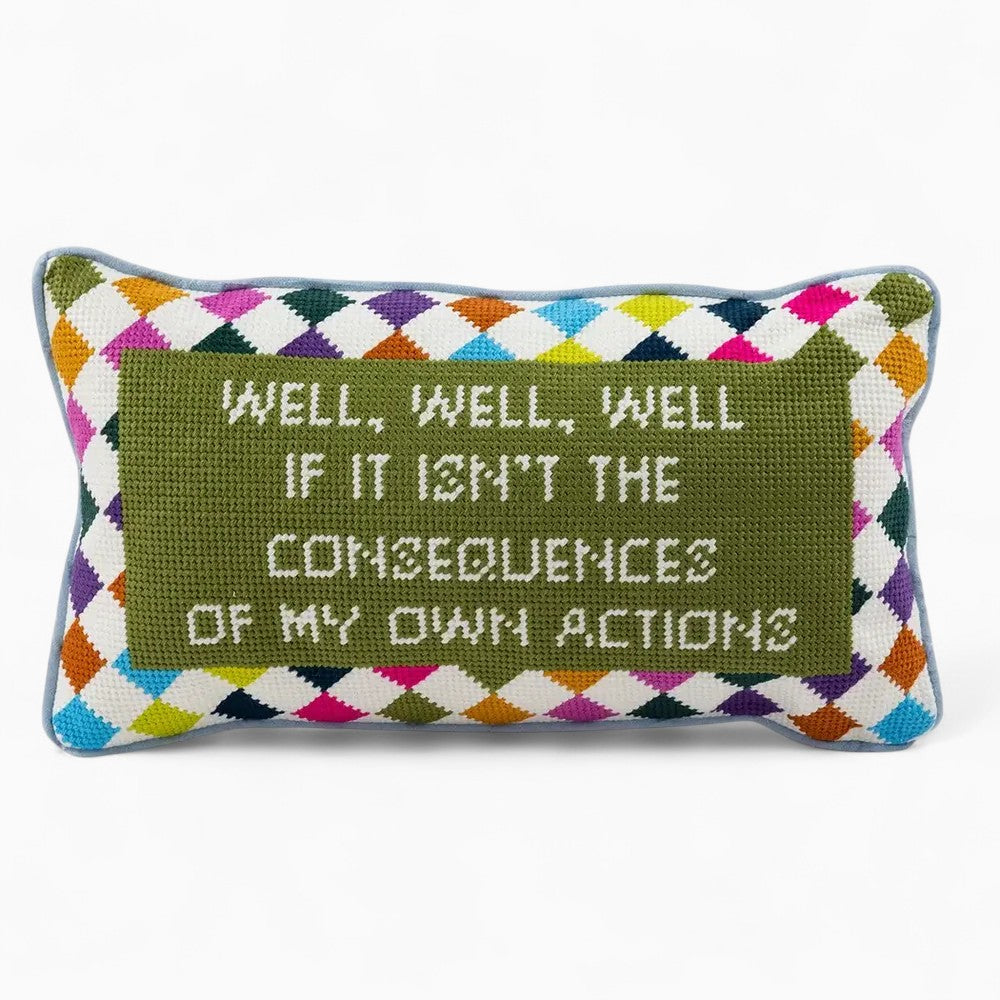 Well Well Well Needlepoint Pillow
