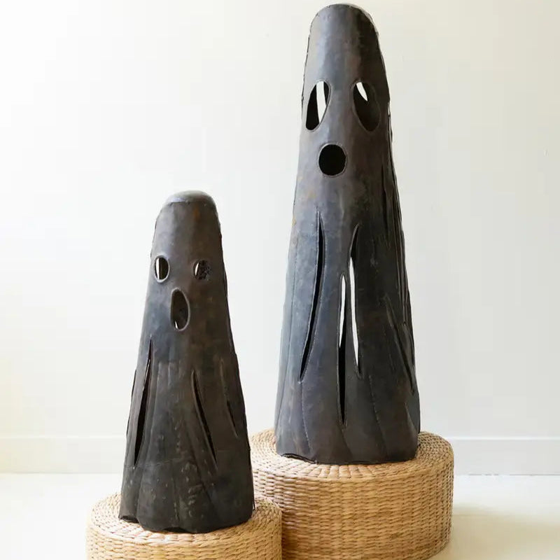 Rustic Iron Ghost Luminaries Set