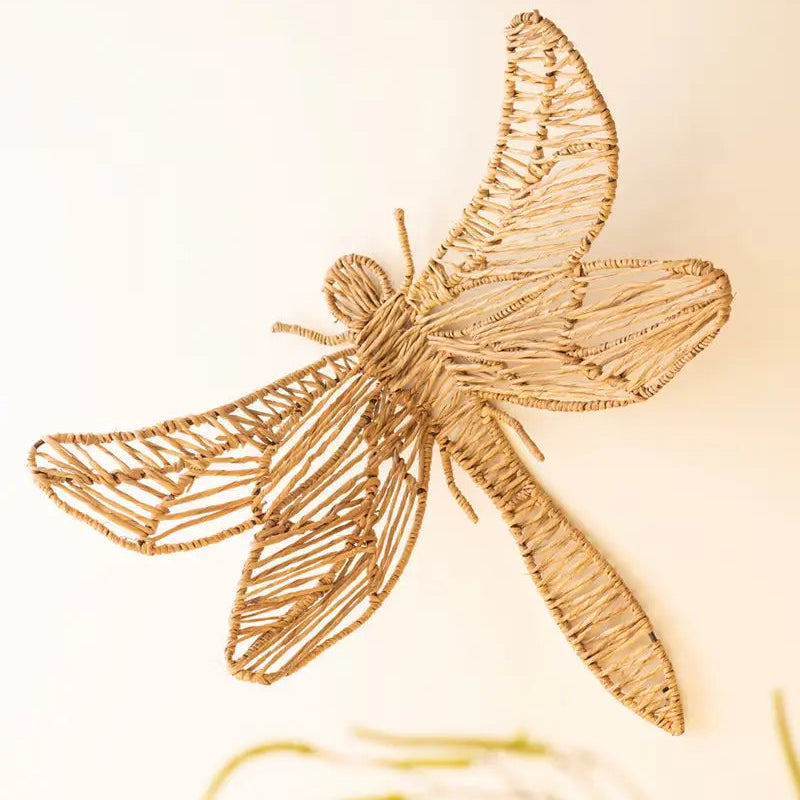 Handwoven Seagrass Butterfly & Dragonfly Wall Decor
