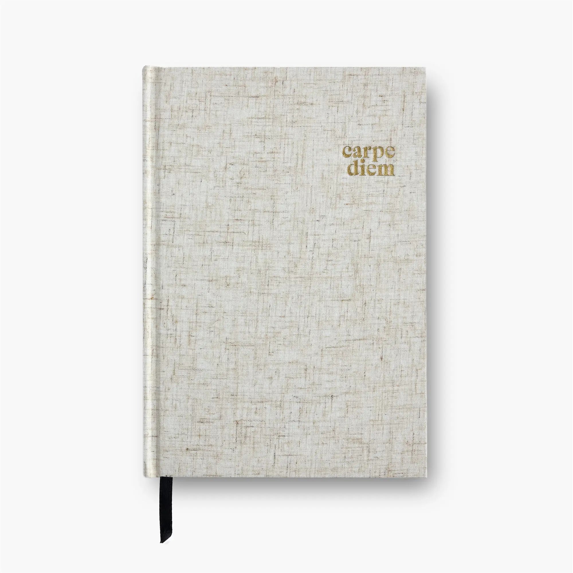 Carpe Diem Heather Grey Linen Notebook