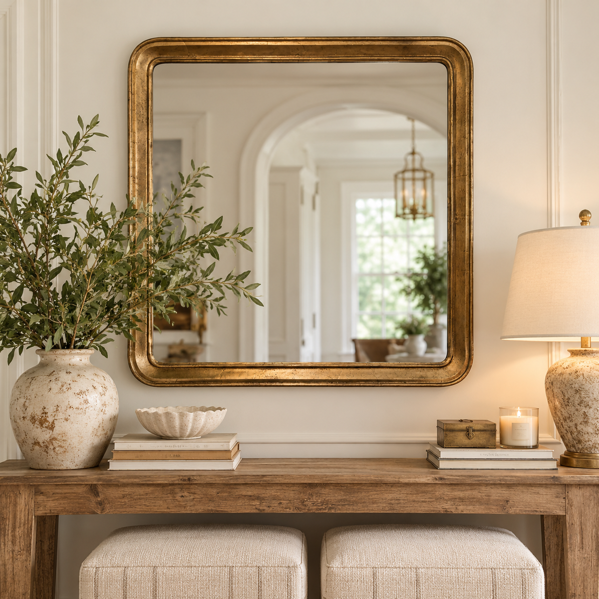 Adelaide Brass Square Mirror