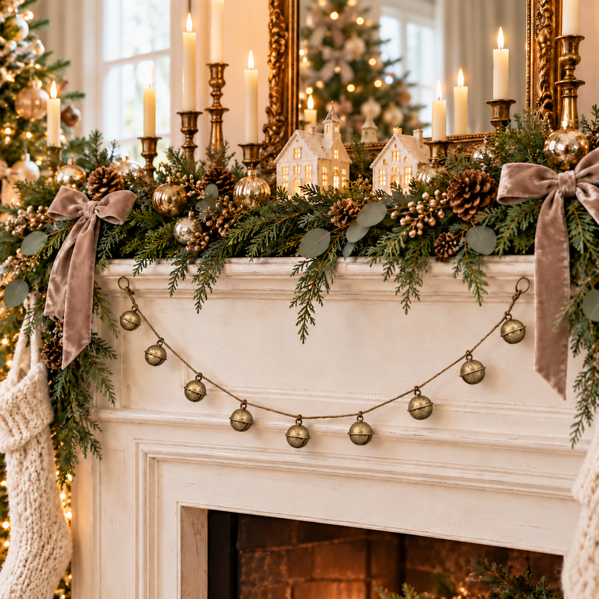 Antique Brass Bells Garland