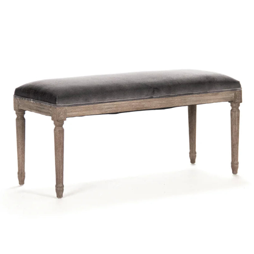 Lille Grey Velvet Bench