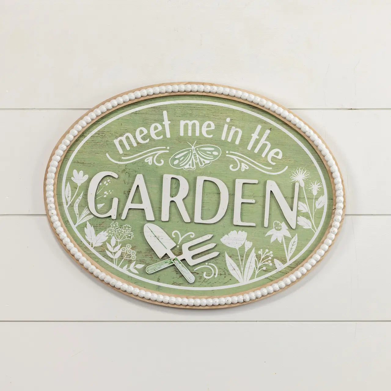 Meet Me In The Garden Oval Sign