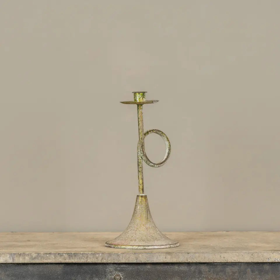 Gold Trumpet Taper Candle Holder