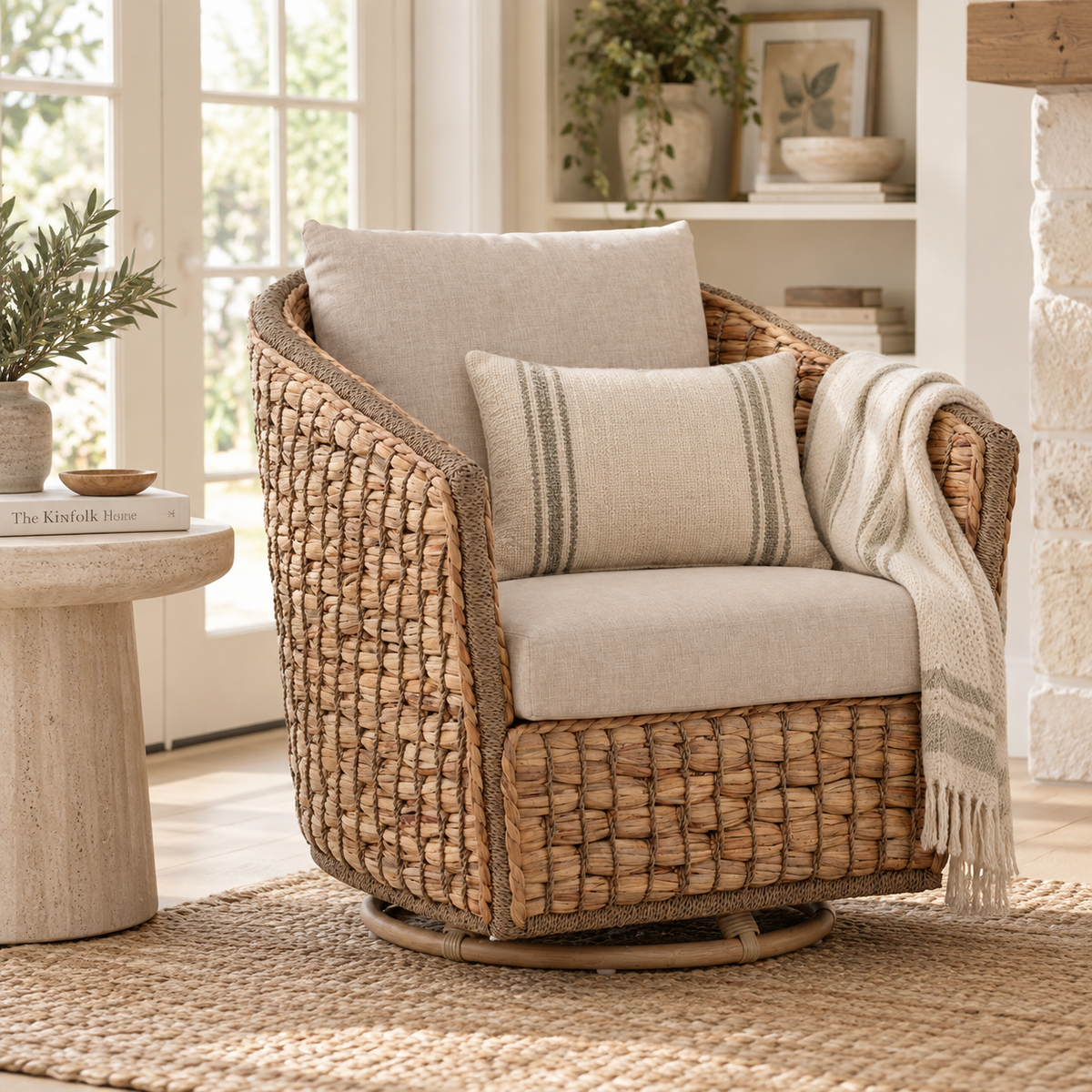 Bailey Banana Leaf Swivel Chair
