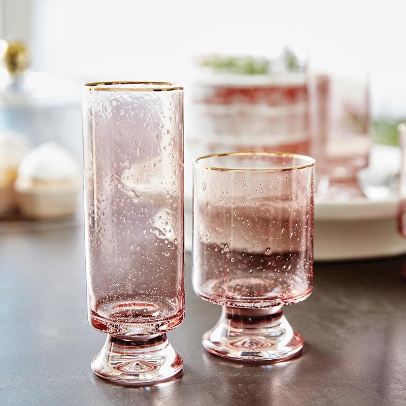Blush Gold Rimmed Cocktail Glass