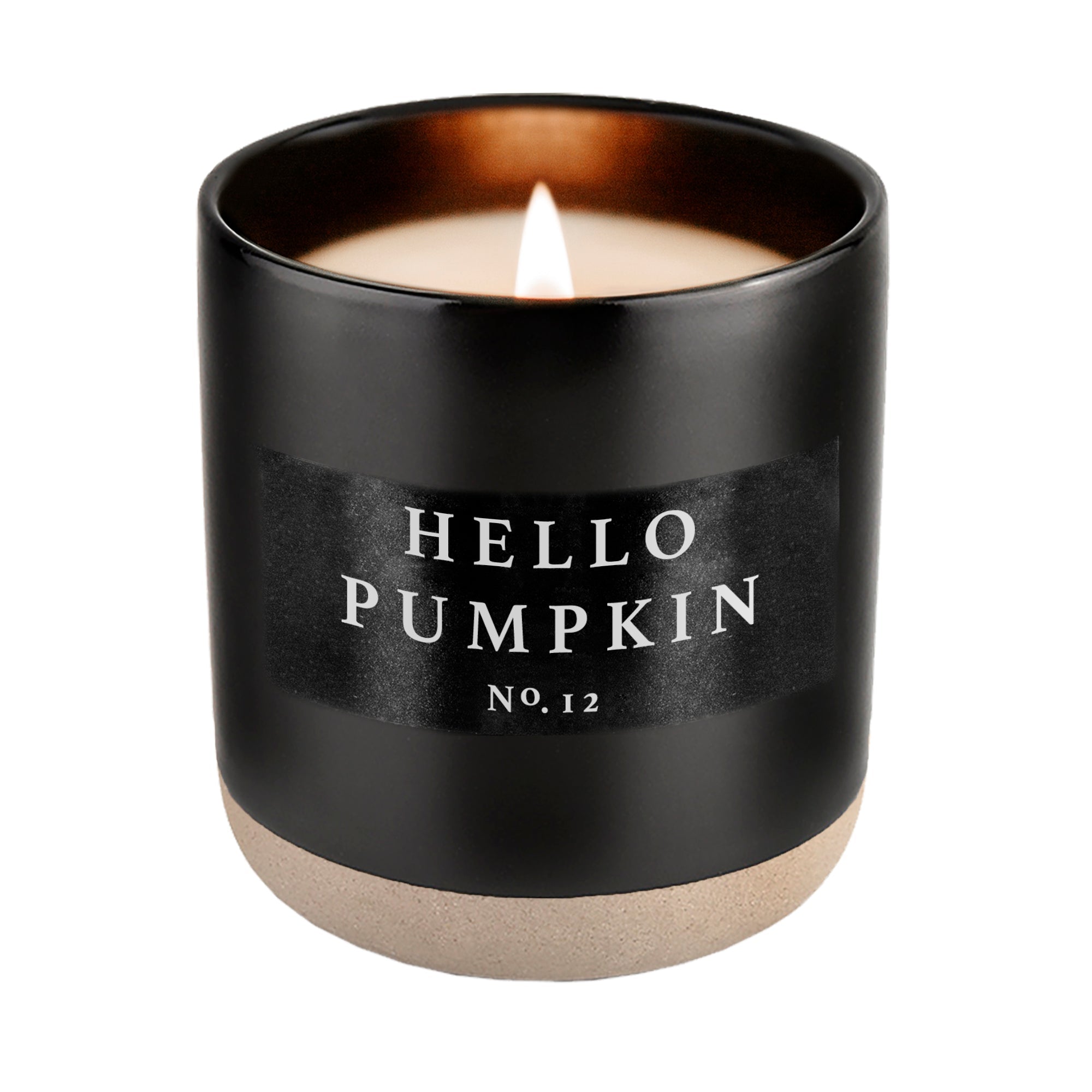 Hello Pumpkin Black Stoneware Candle