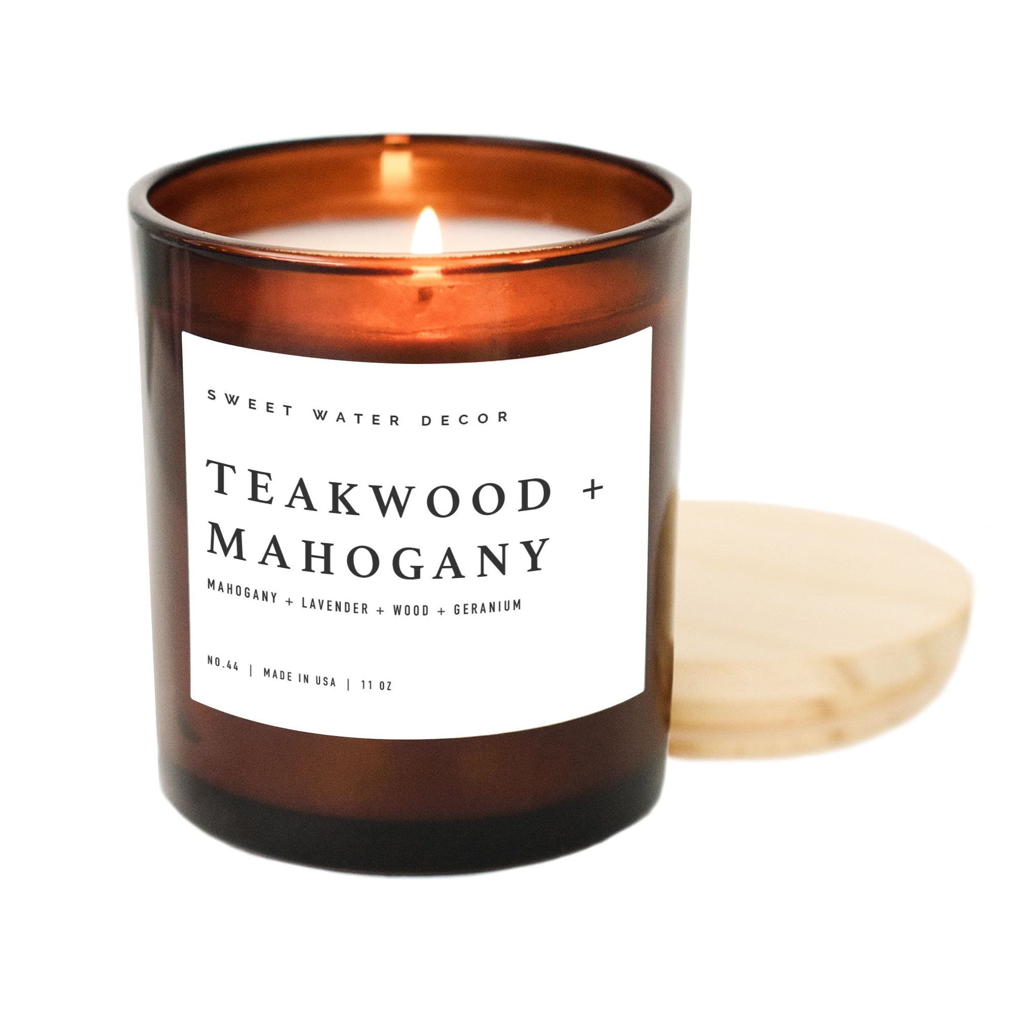 Teakwood and Mahogany Amber Jar Candle