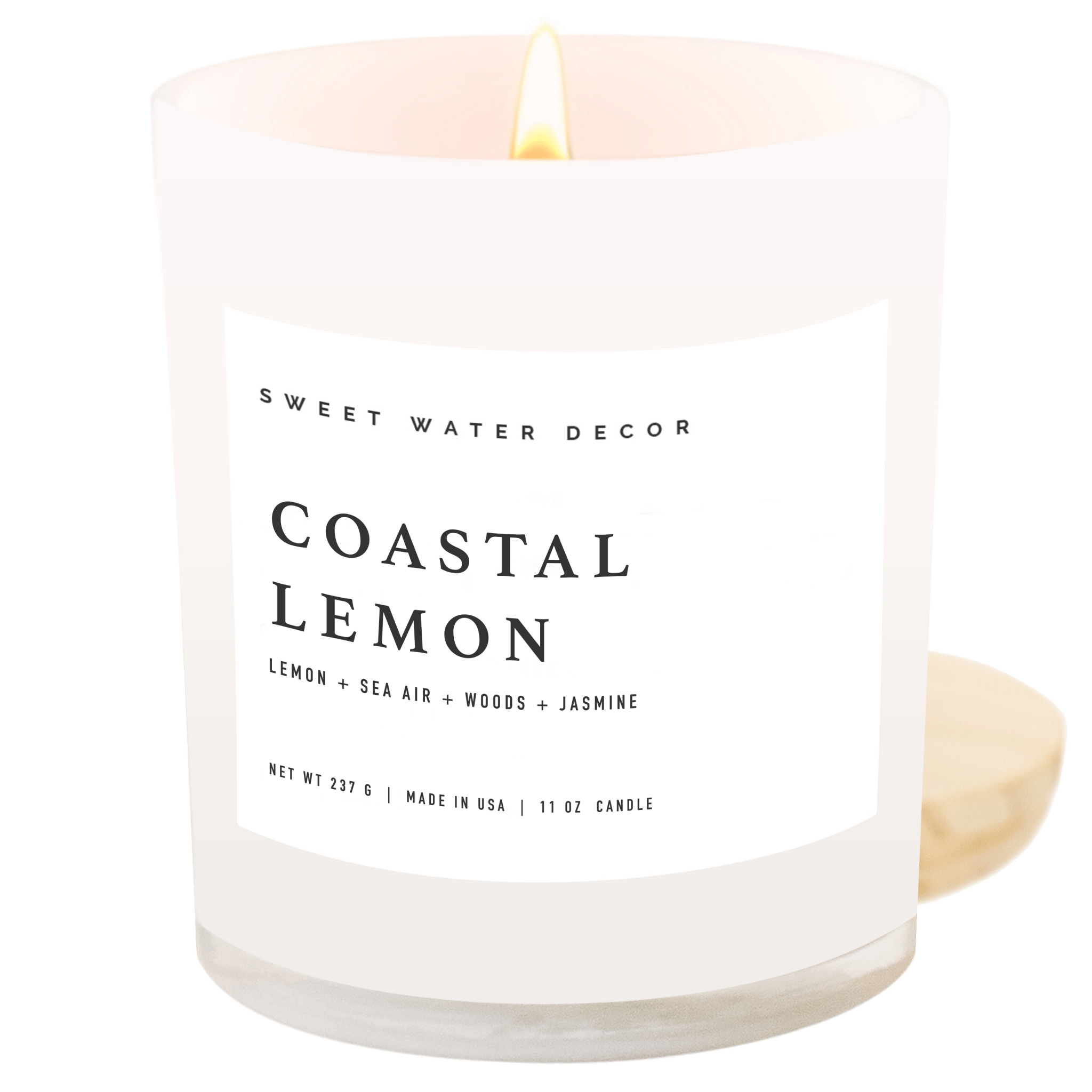 Coastal Lemon White Jar Candle