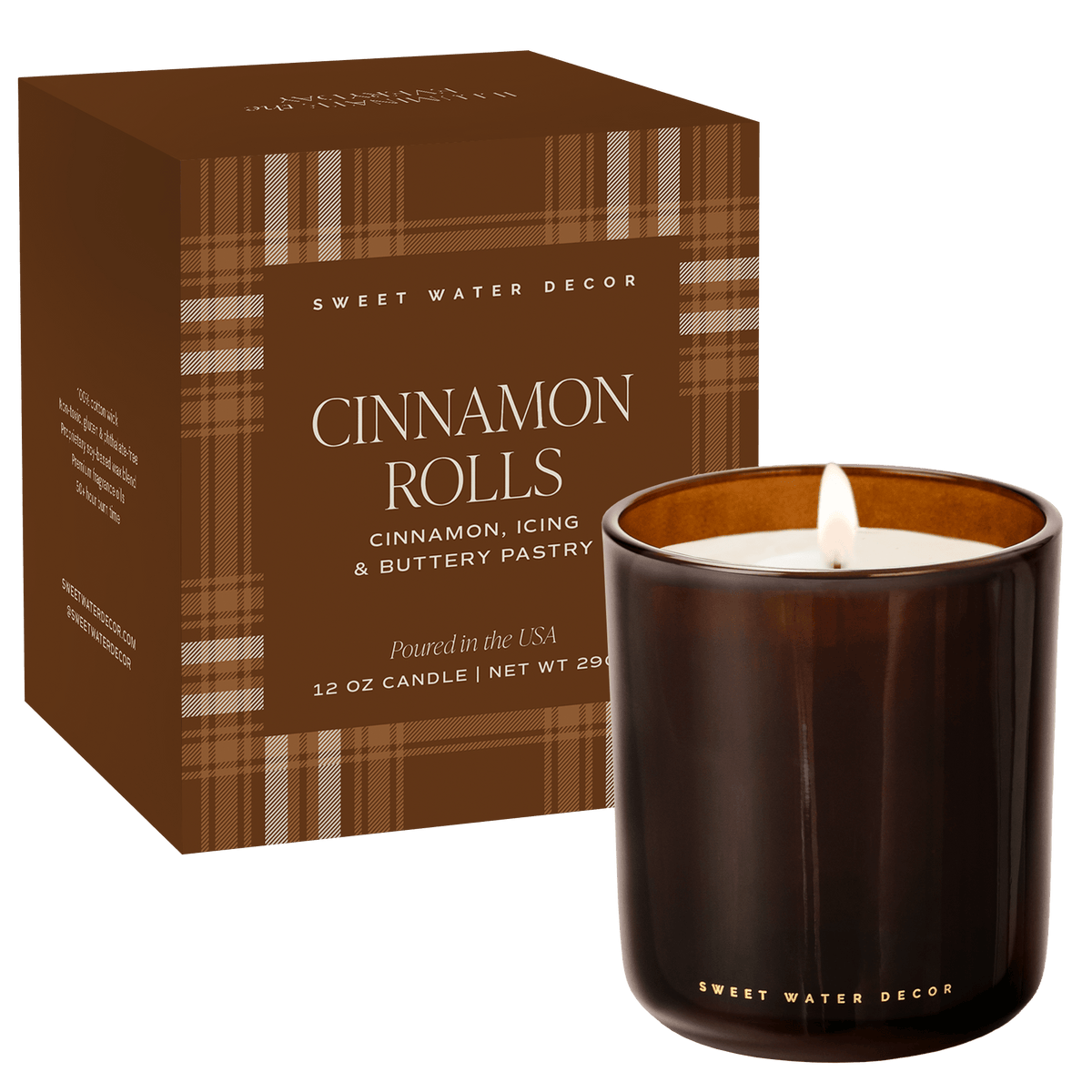 Cinnamon Rolls Amber Glass Jar Candle