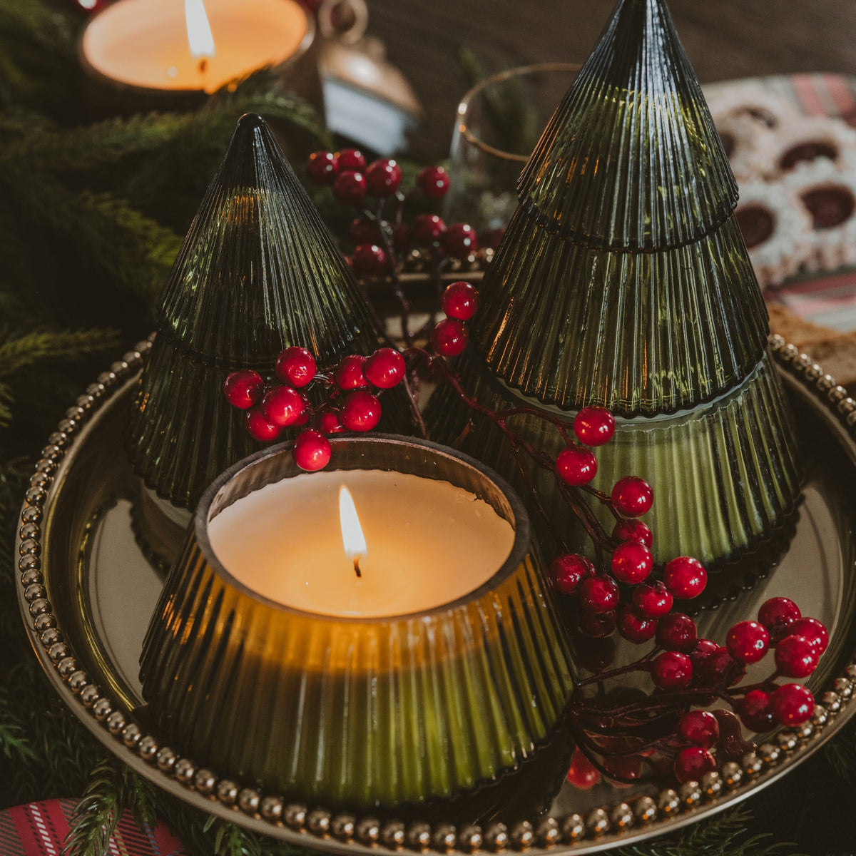 Fraser Fir Glass Tree Candle