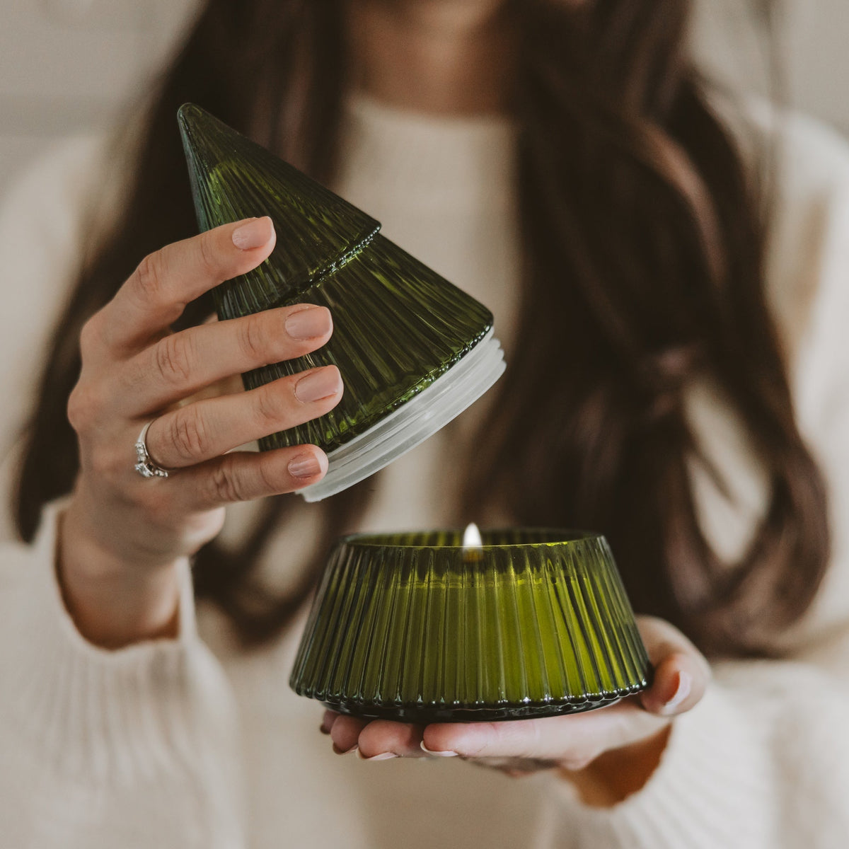 Fraser Fir Glass Tree Candle