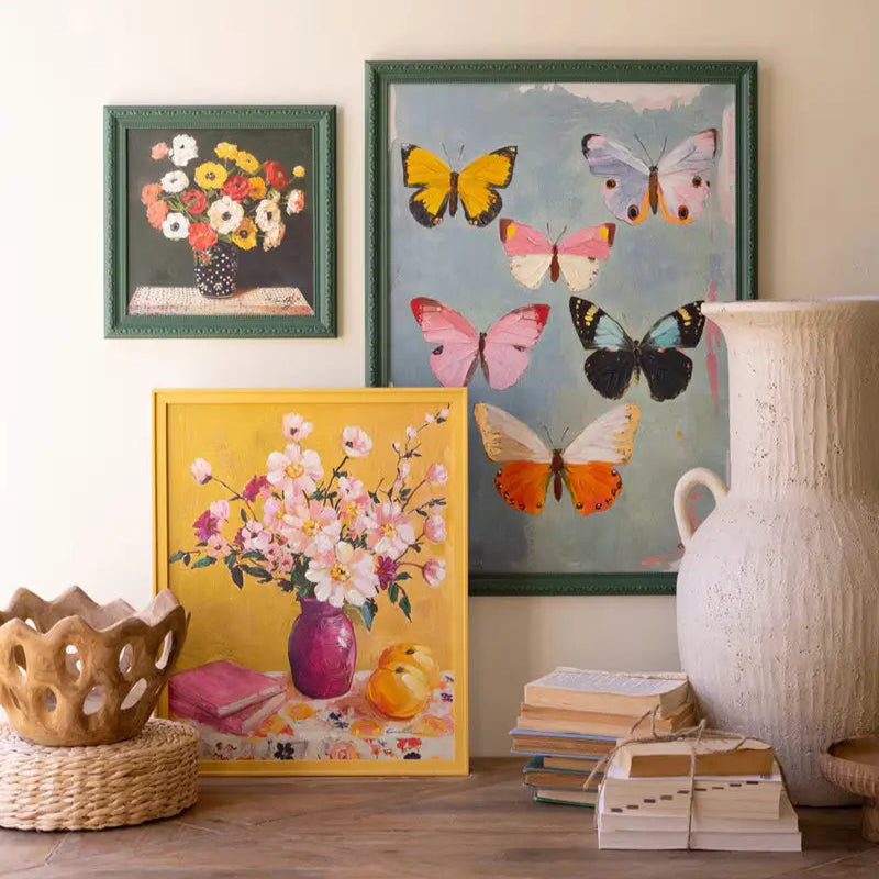 Green Framed Still Life Painting