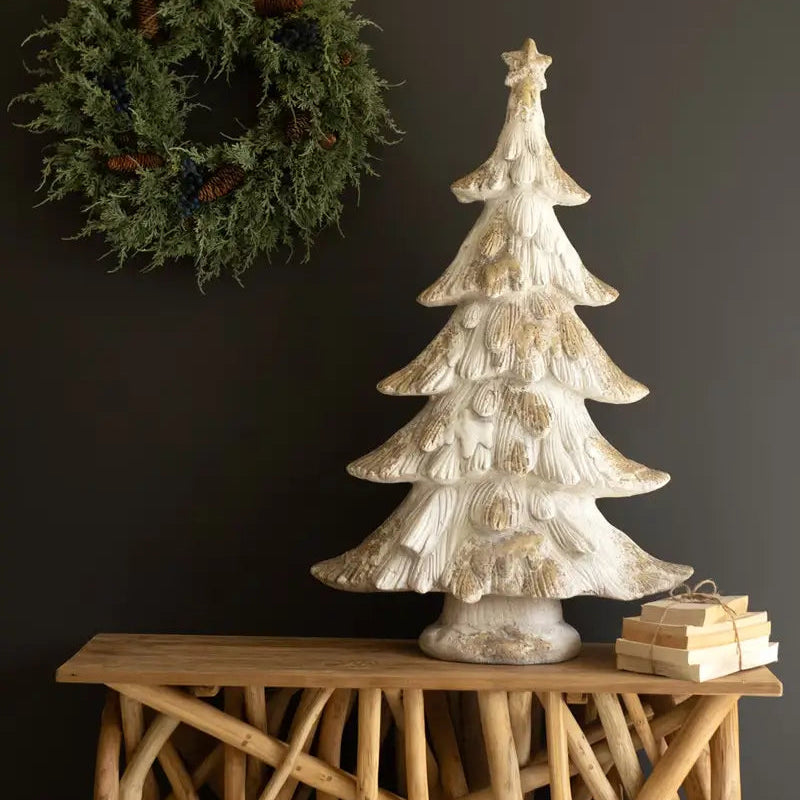 Antique White Faux Concrete Christmas Tree