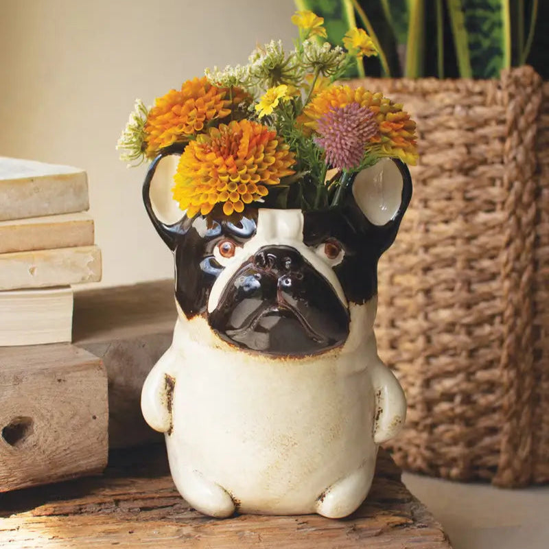 Ceramic French Bulldog Planter