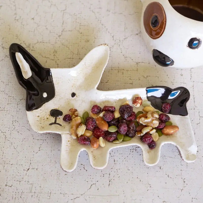 Ceramic French Bulldog Platter