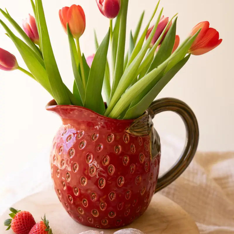Ceramic Strawberry Pitcher