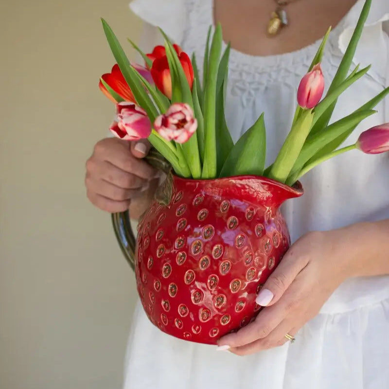 Ceramic Strawberry Pitcher